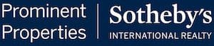 A blue banner with white letters that says " sotheby 's international realty ".